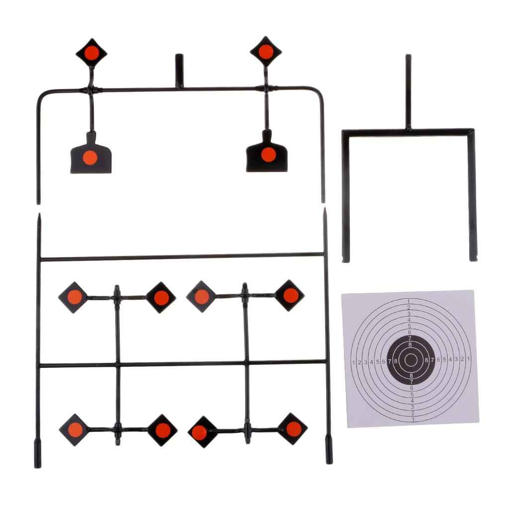 Shooting Target Auto Reset Spinning Target Stand with 20 Paper Targets