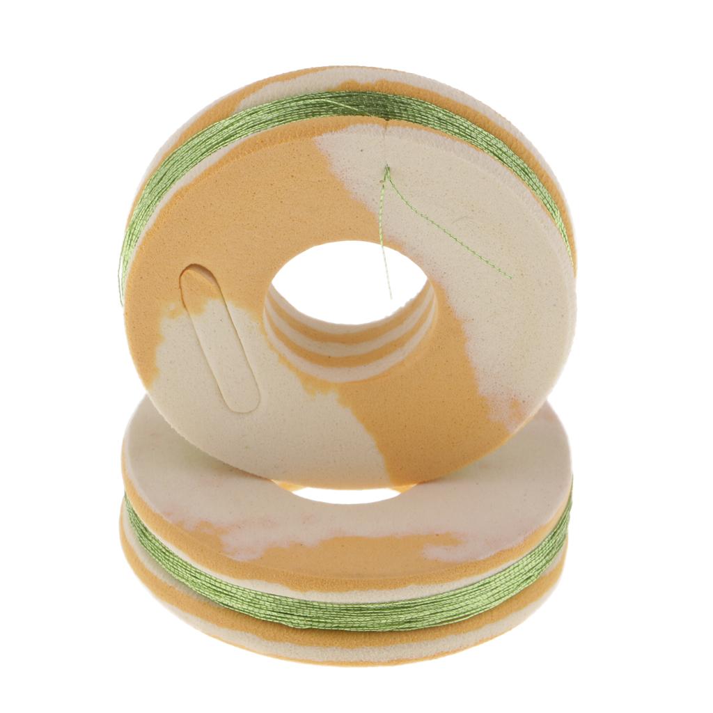 2pcs Fishing Rod Guide Ring Wrapping Line Tying Thread Fix Line Light Green