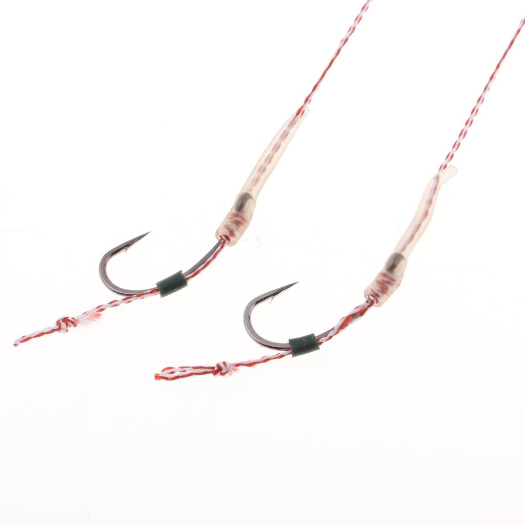 2pcs Carp Fishing Hair Rigs Braided Line High Carbon Steel Hooks G006