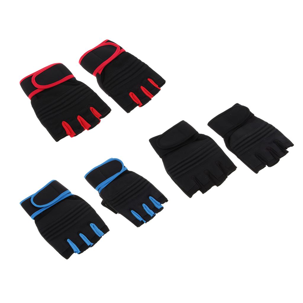 Half Finger Breathable Anti-Slip Climbing Cycling Fishing Gloves Red