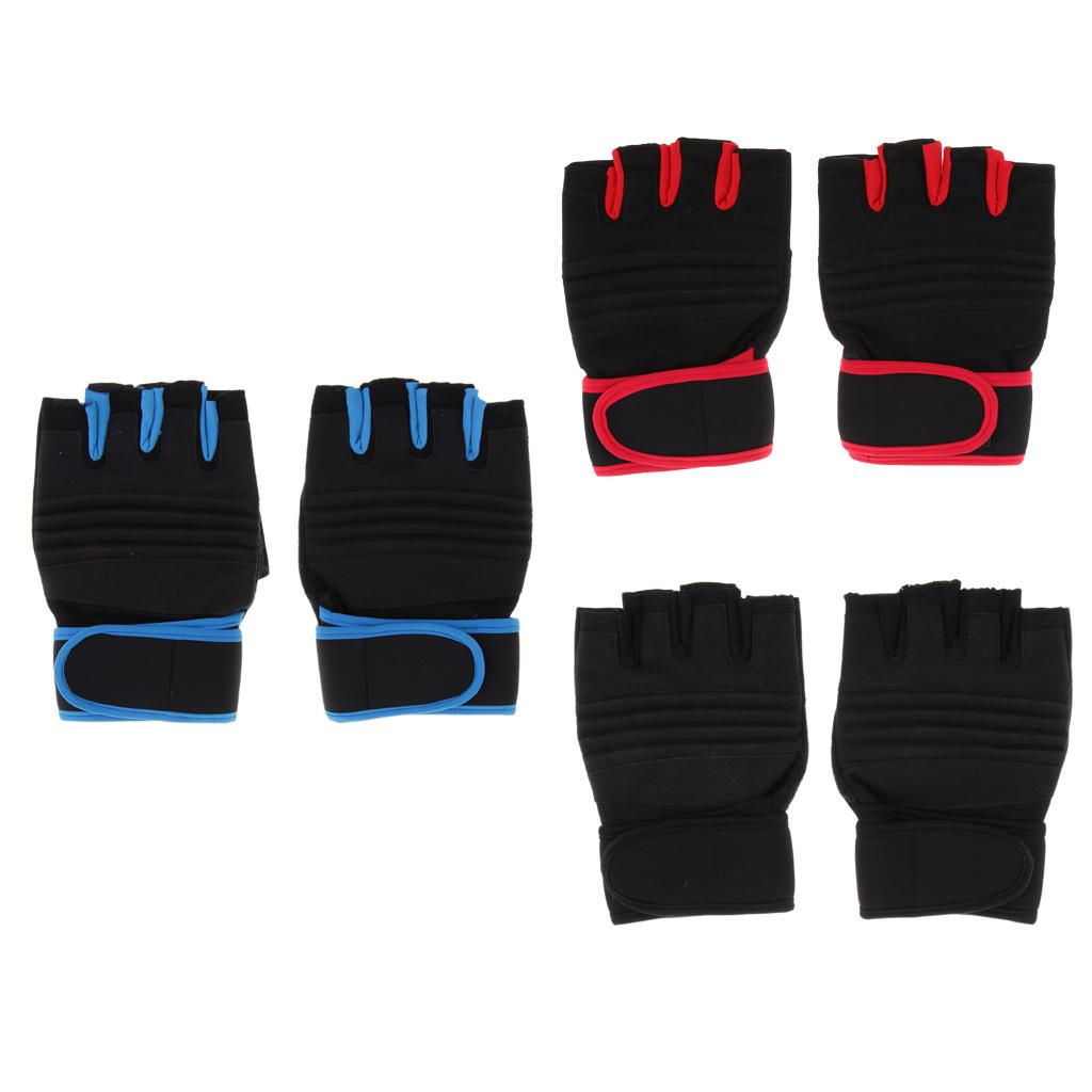 Half Finger Breathable Anti-Slip Climbing Cycling Fishing Gloves Red