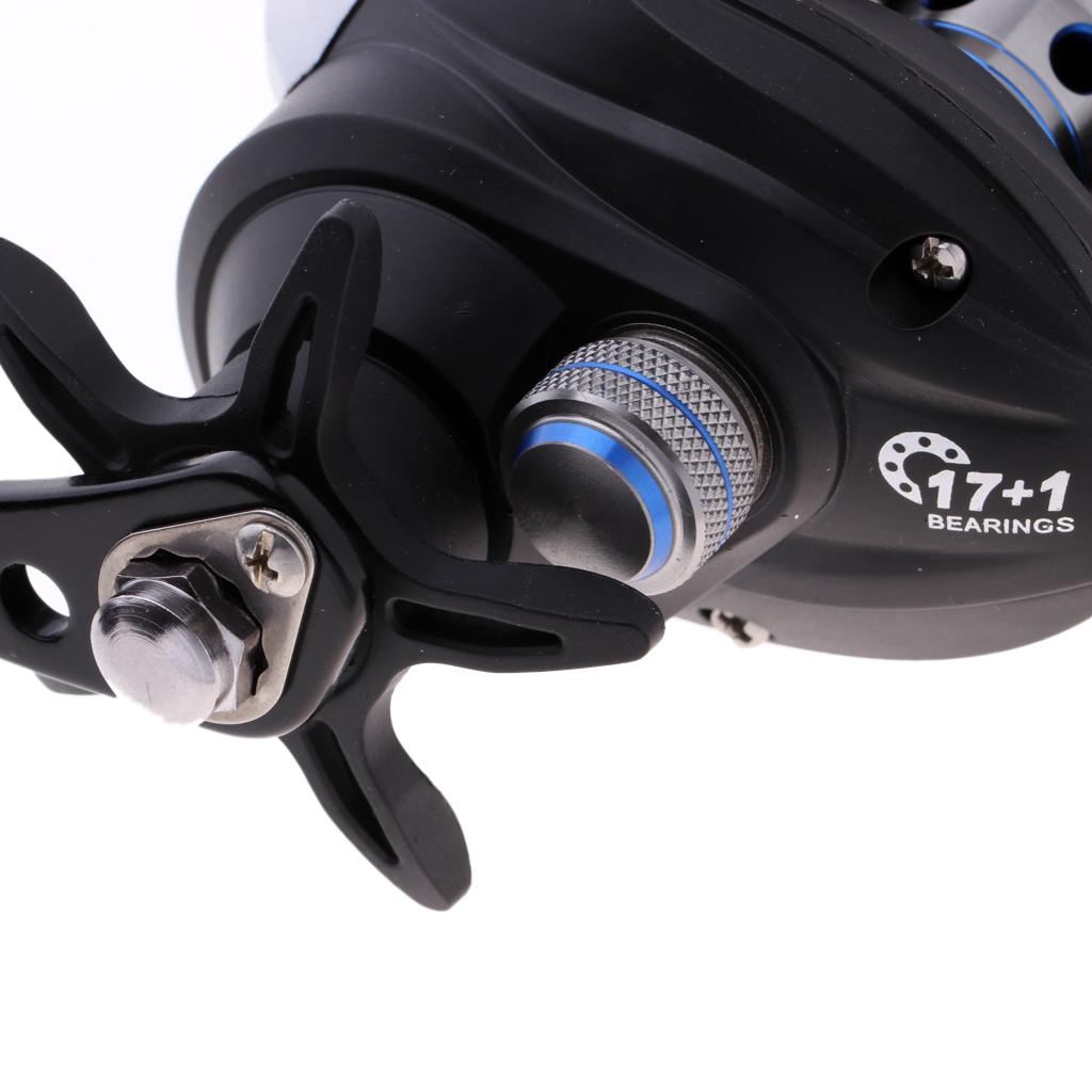 7.2:1 High Speed Low Profile Baitcasting Fishing Reel Tackle Left Hand