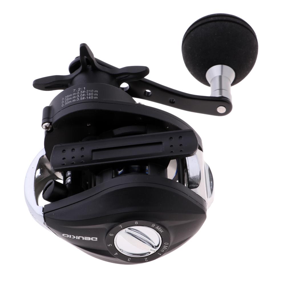 7.2:1 High Speed Low Profile Baitcasting Fishing Reel Tackle Left Hand
