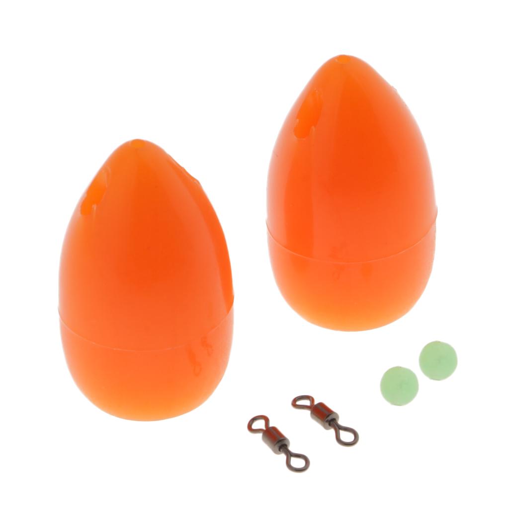 2pcs Bombarda Floats - Carp Coarse Trout Bass Sea Lure Fishing Tackle Orange