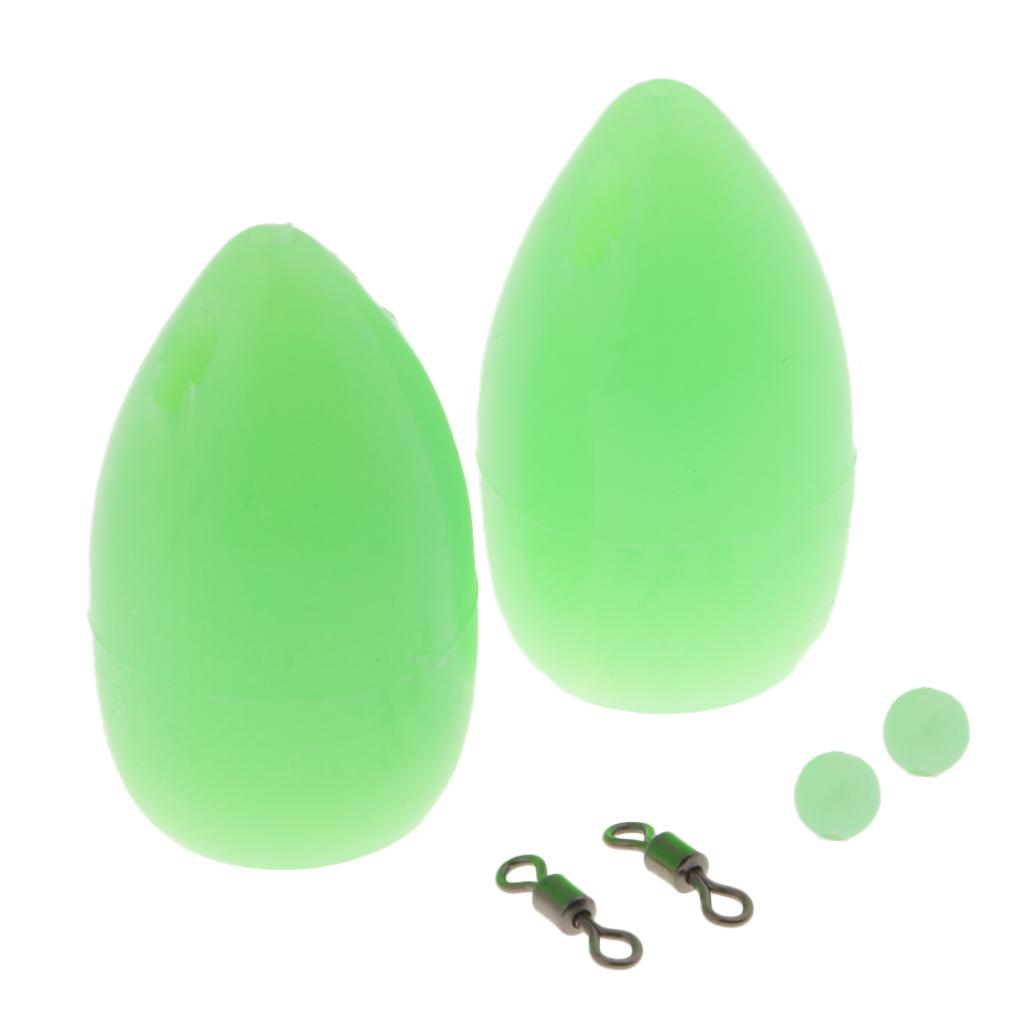 2pcs Bombarda Floats - Carp Coarse Trout Bass Sea Lure Fishing Tackle Green