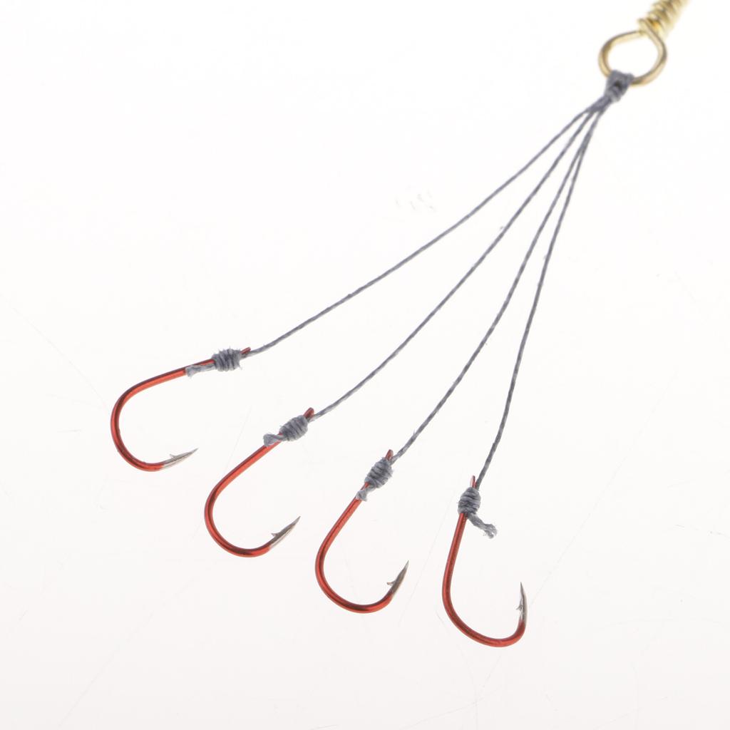 4 Set Small Explosion Fishing Line Hooks Group Carp Fishing Barbed Hooks S