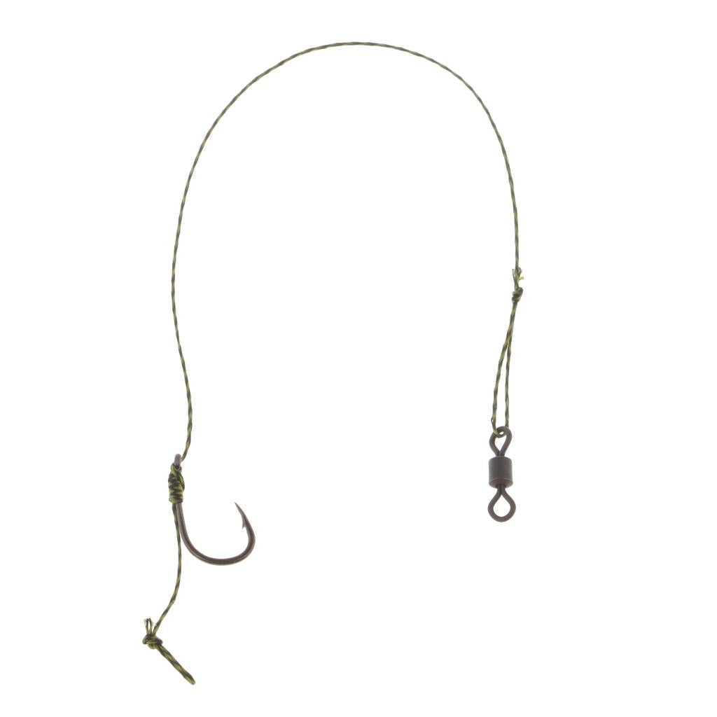 3pcs Ready Tied Carp Fishing Rigs - Barbed Hook Assembled Rigs Hook Size 8