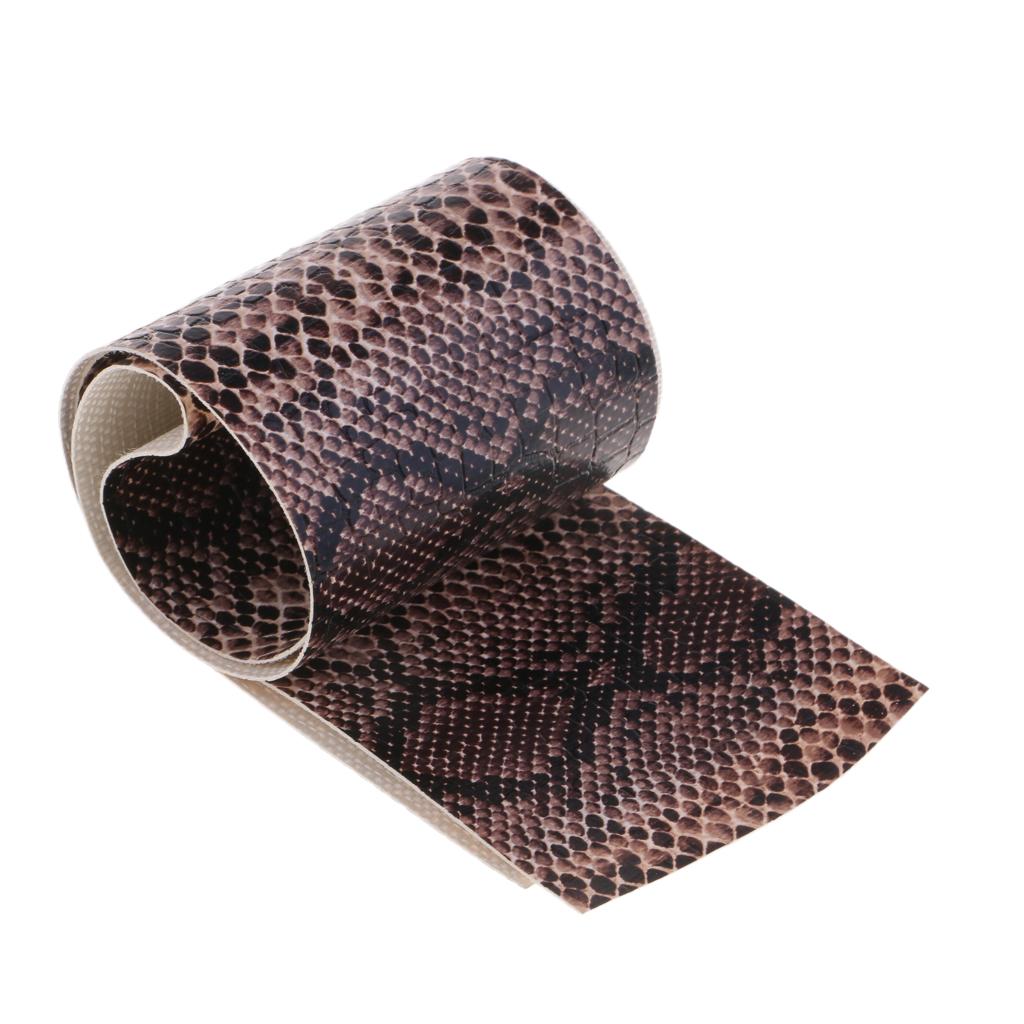 Simulation Snake Skin Fishing Rod Handle Leather Decoration Accessory Brown