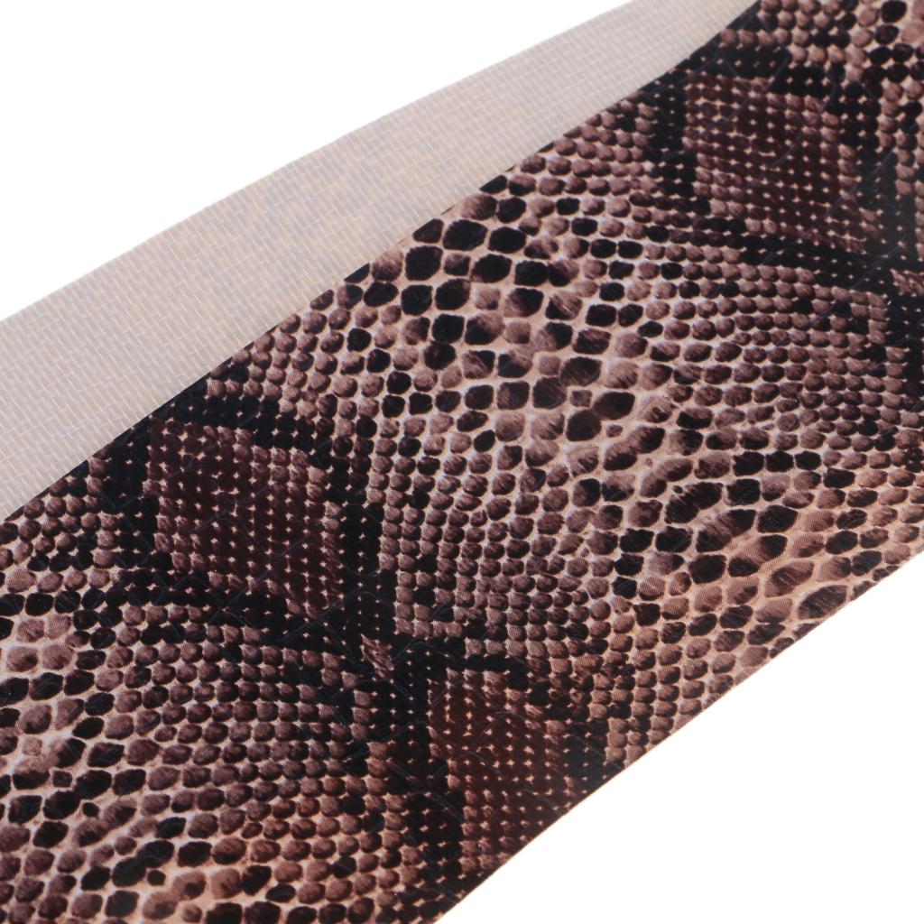 Simulation Snake Skin Fishing Rod Handle Leather Decoration Accessory Brown