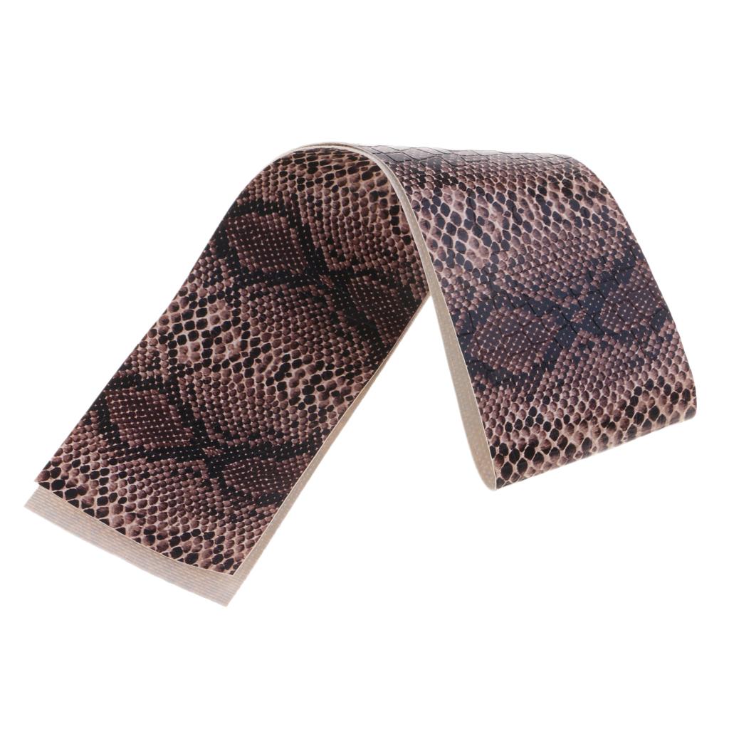 Simulation Snake Skin Fishing Rod Handle Leather Decoration Accessory Brown