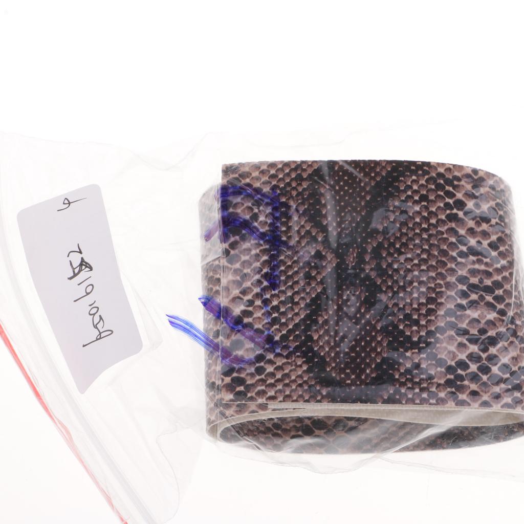 Simulation Snake Skin Fishing Rod Handle Leather Decoration Accessory Brown