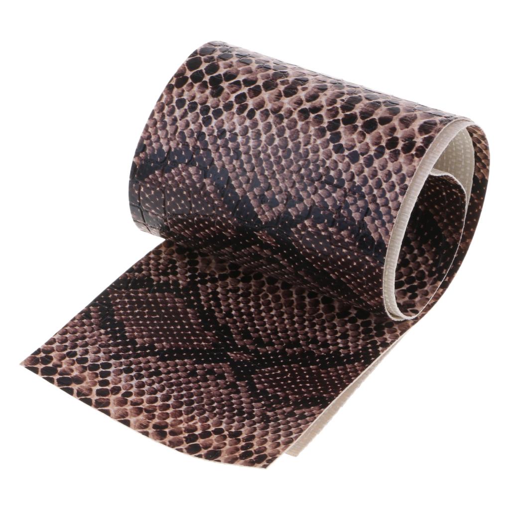 Simulation Snake Skin Fishing Rod Handle Leather Decoration Accessory Brown