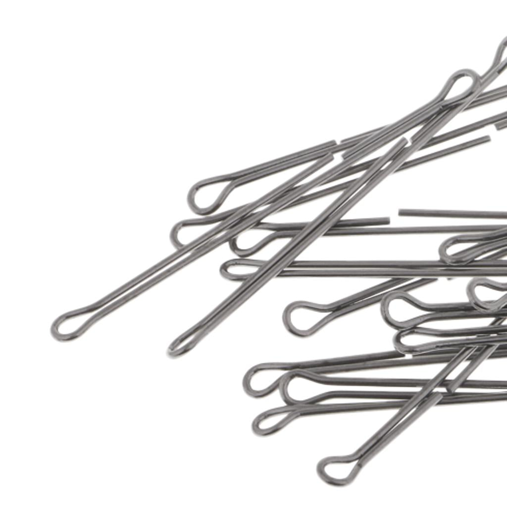 4x20pcs Double Eyed Wire Shank Waddington Shank for Fly Lure Tying Length 45mm
