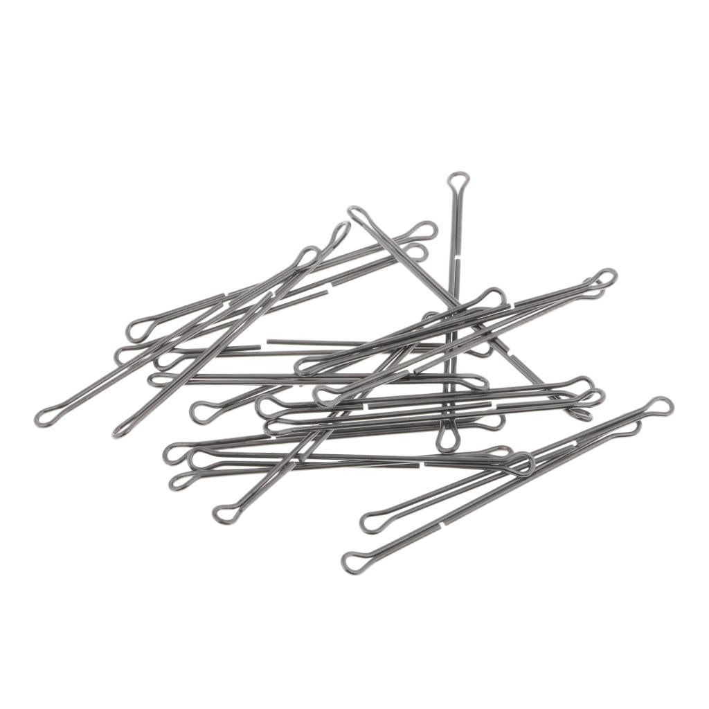 3x20pcs Double Eyed Wire Shank Waddington Shank for Fly Lure Tying Length 45mm