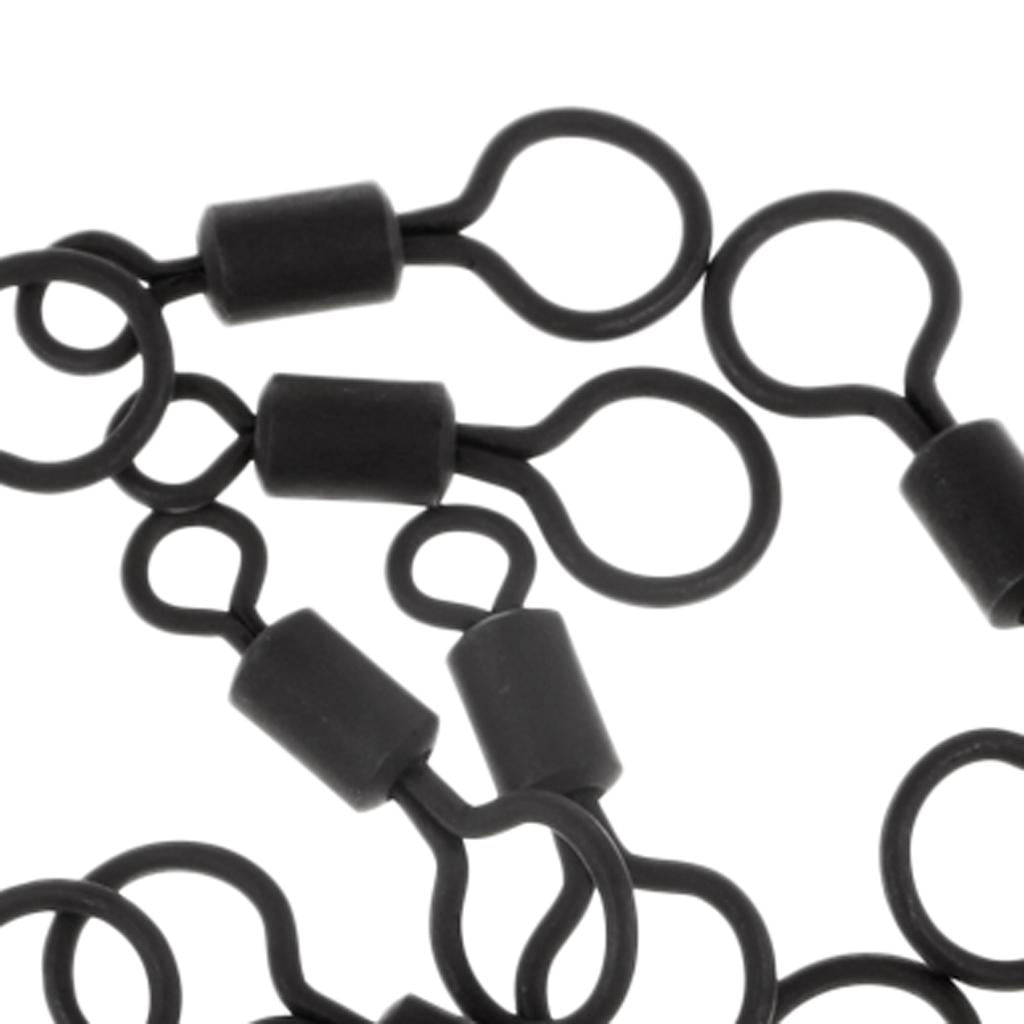 4x25pcs Carp Fishing Rolling Swivels with Long Body and Large & Small Eyes