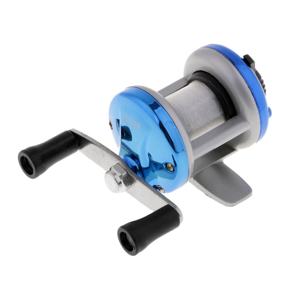 Mini Ice Fishing Reel 1BB Dual Rocker Arm Winter Baitcasting Reel Blue