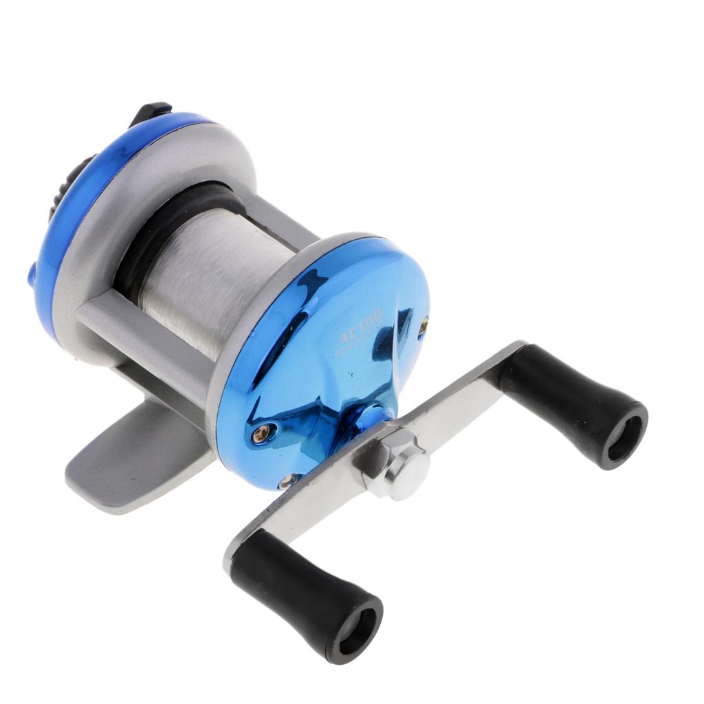 Mini Ice Fishing Reel 1BB Dual Rocker Arm Winter Baitcasting Reel Blue