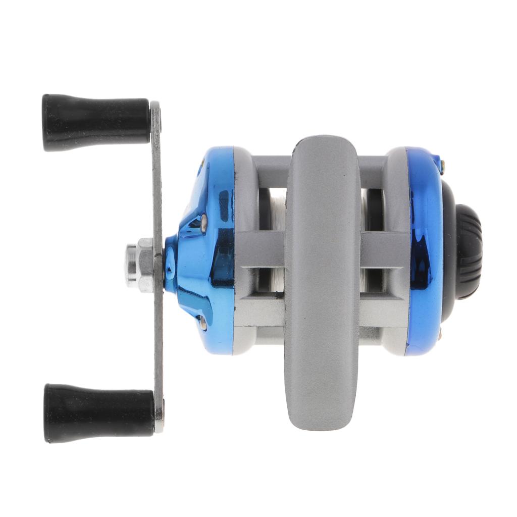 Mini Ice Fishing Reel 1BB Dual Rocker Arm Winter Baitcasting Reel Blue