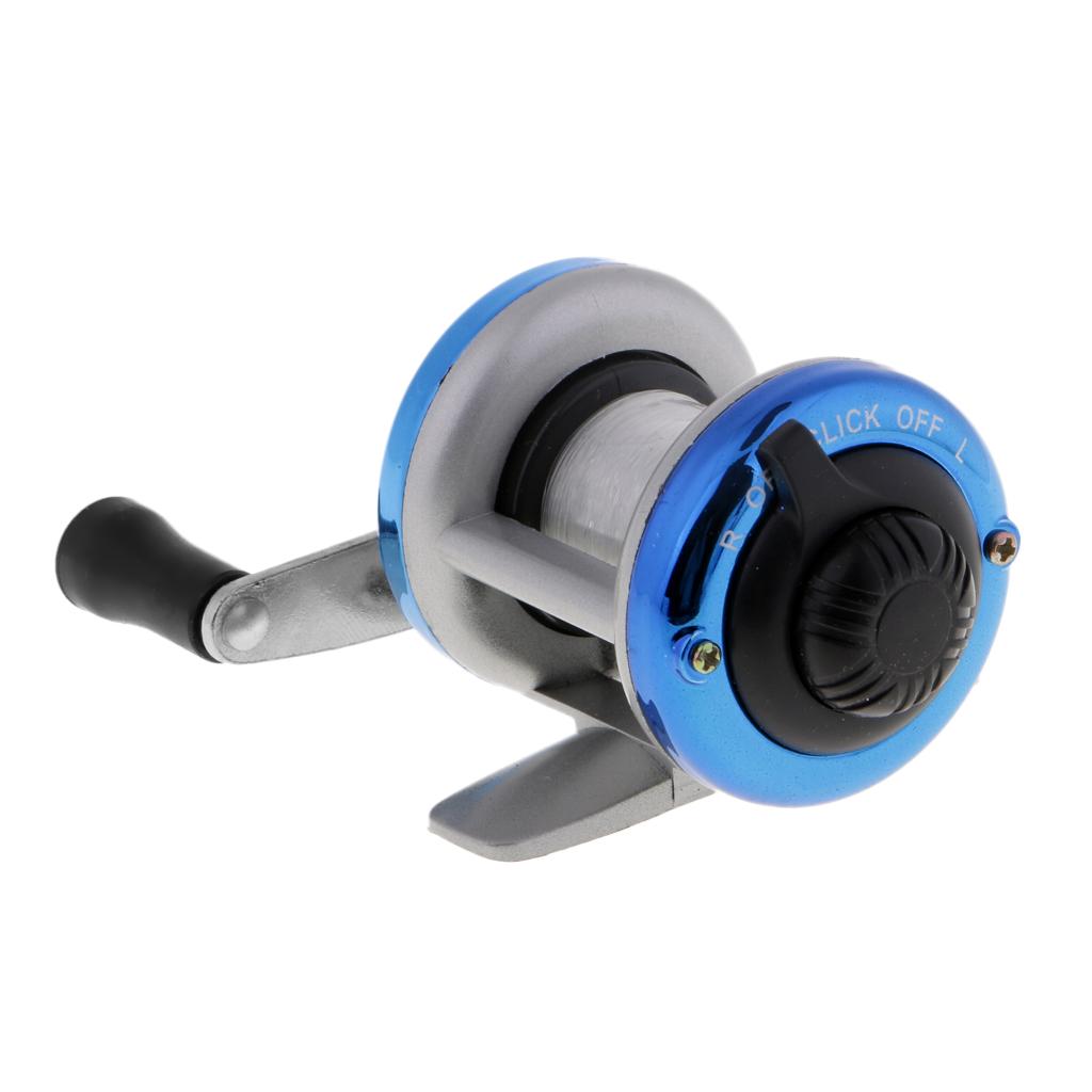 Mini Ice Fishing Reel 1BB Dual Rocker Arm Winter Baitcasting Reel Blue