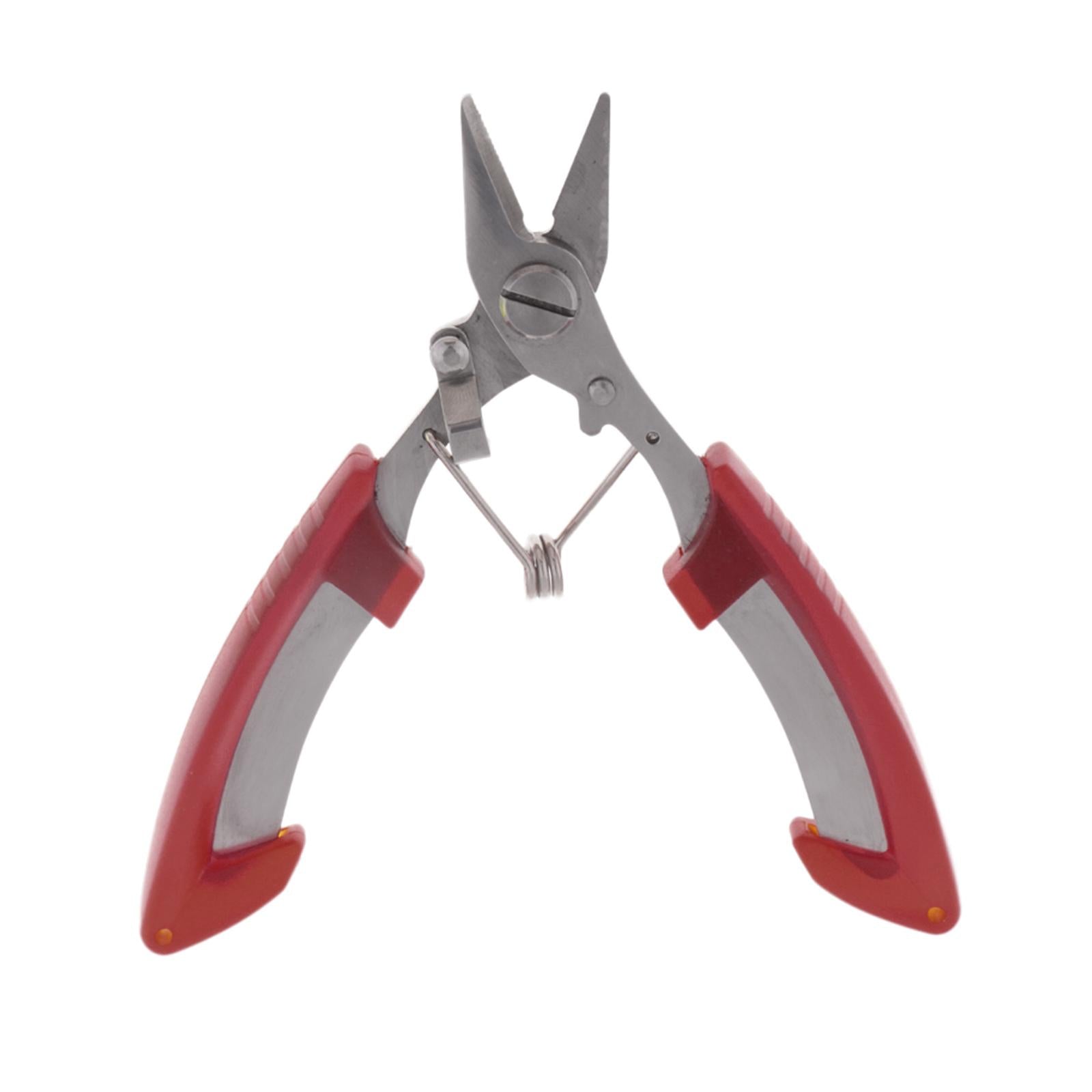 Stainless Steel Fishing Pliers Line Cutter Hook Remover Knot Puller Orange
