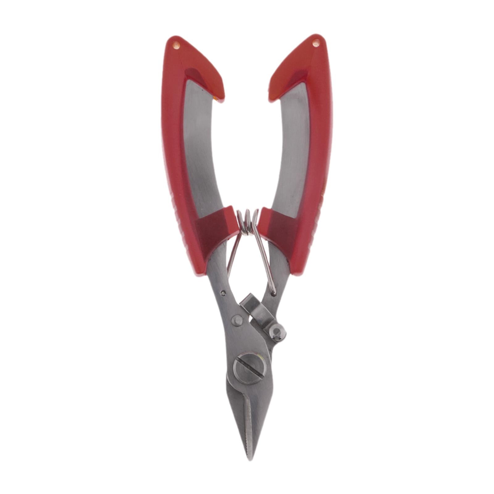 Stainless Steel Fishing Pliers Line Cutter Hook Remover Knot Puller Orange