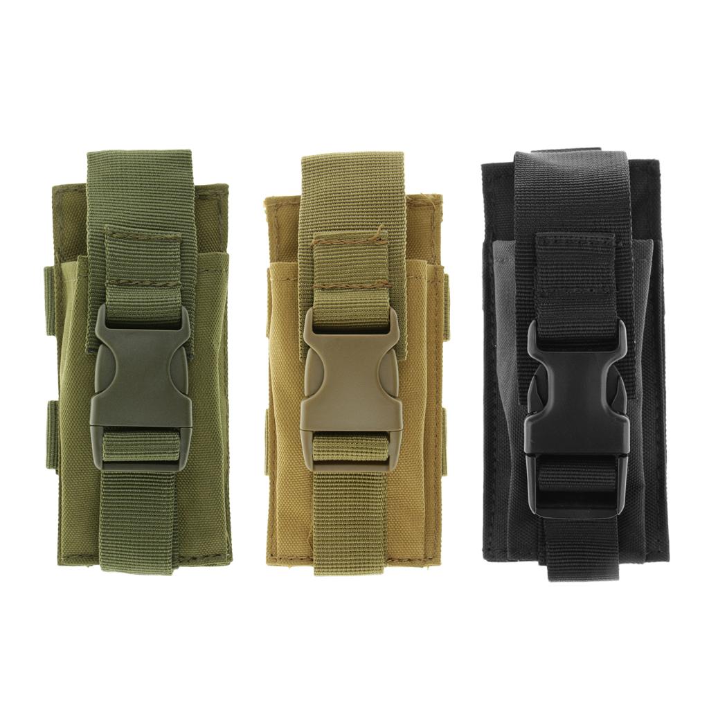 Tactical Flashlight Pouch Versatility Outdoor Fishing Canvas Bag Army Green