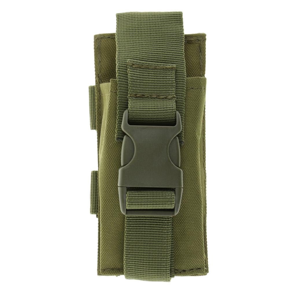 Tactical Flashlight Pouch Versatility Outdoor Fishing Canvas Bag Army Green