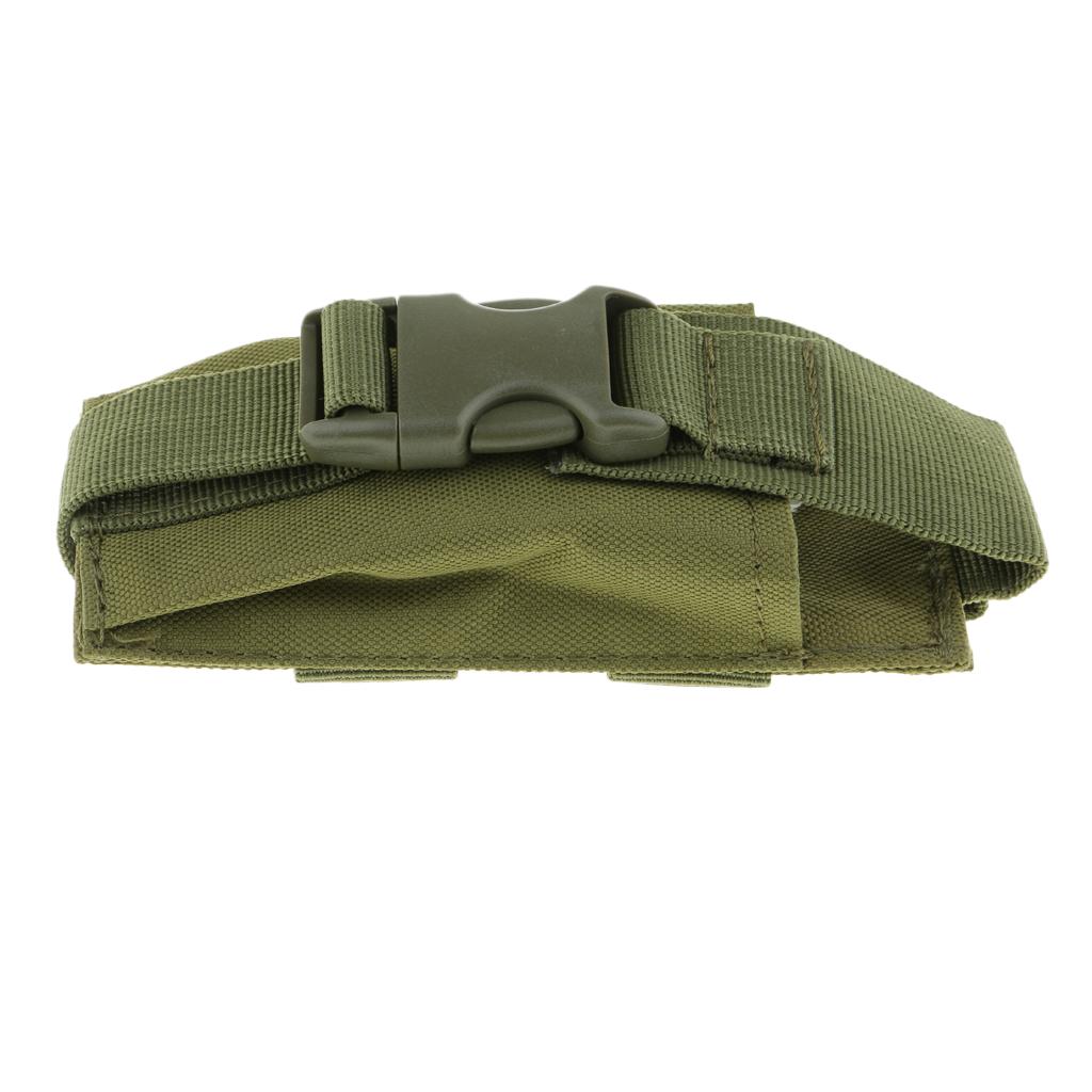 Tactical Flashlight Pouch Versatility Outdoor Fishing Canvas Bag Army Green