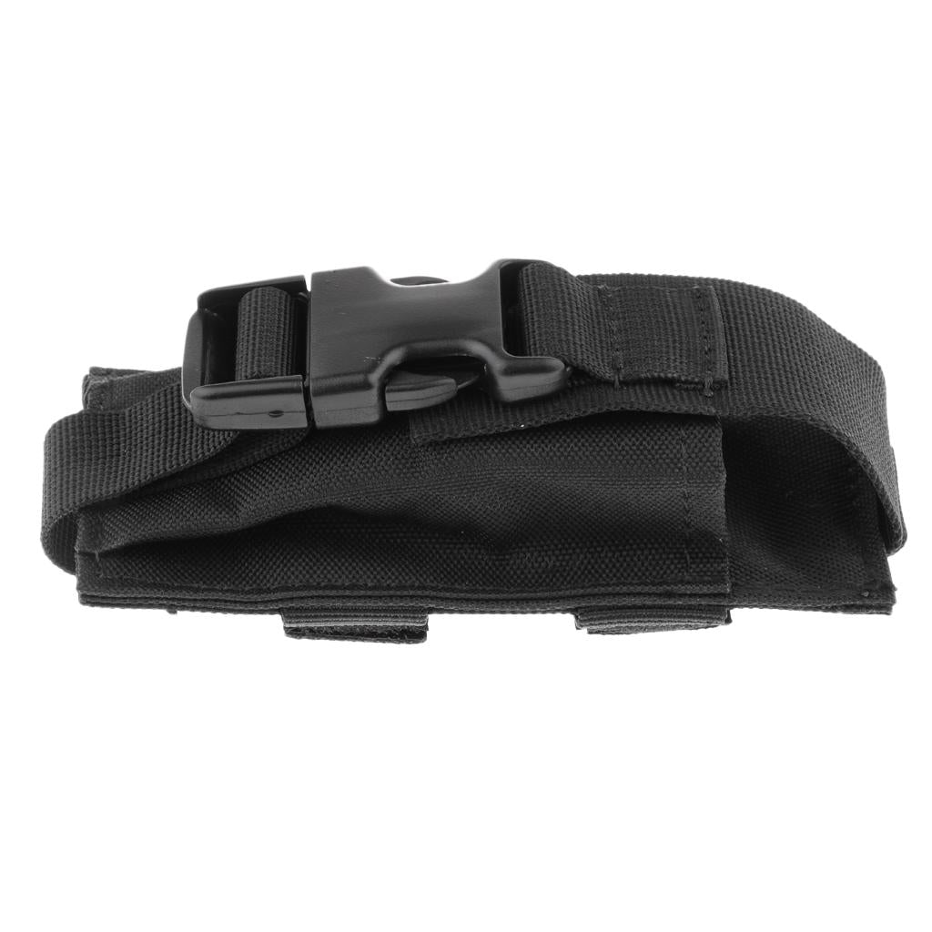 Tactical Flashlight Pouch Versatility Outdoor Fishing Canvas Bag Black