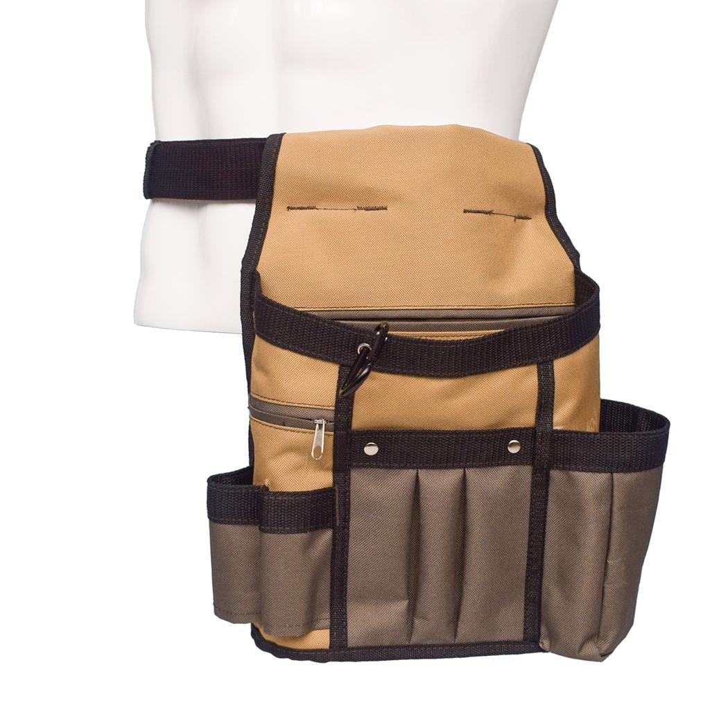 Multi-Pocket Slot Pouch Tool Belt Bag Electrician Carpenter Contractor Khaki