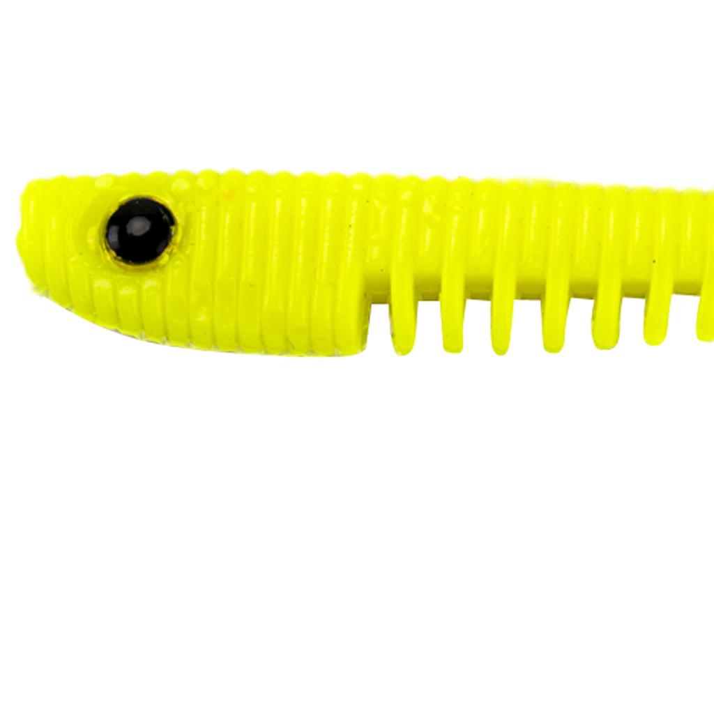 4pcs Soft Simulation Fishing Lures Artificial T Tail Bait Swimbaits Yellow