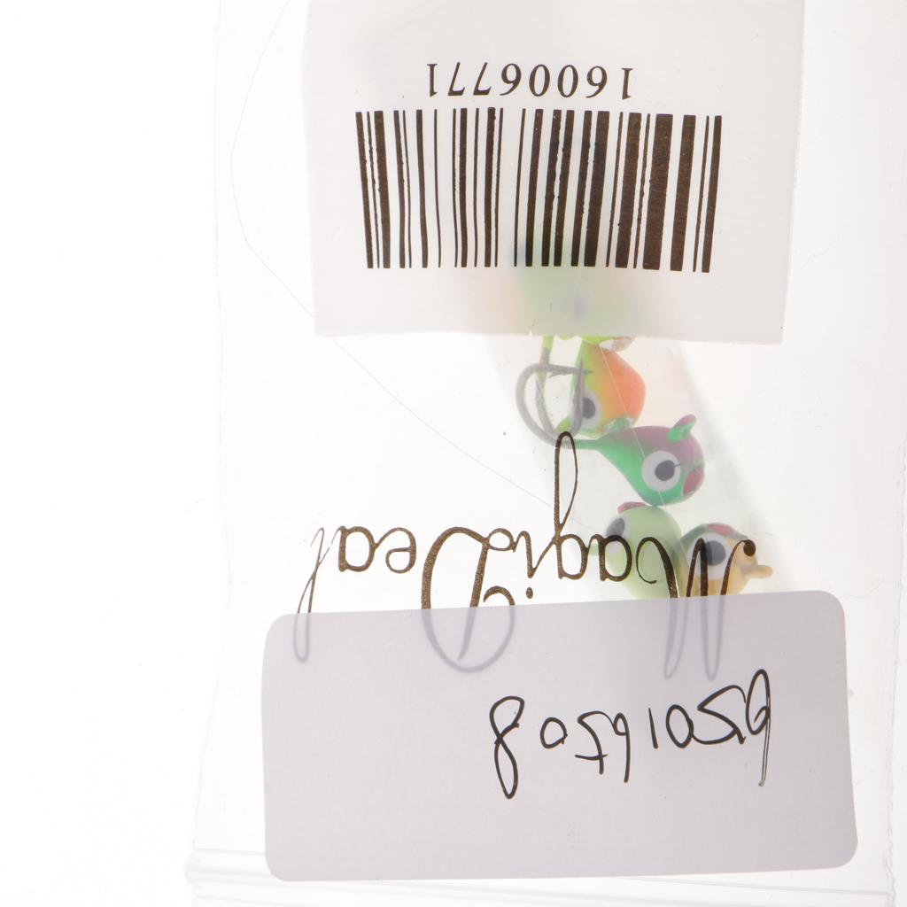 6pcs Ice Fishing Jigs Lure Lead Head Single Hook for Bass Walleye 15mm/1.1g