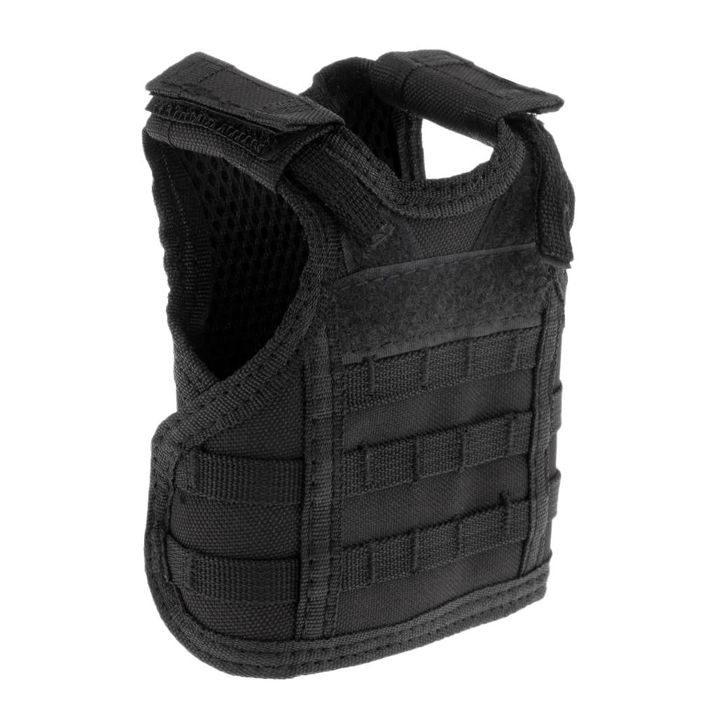 Mini Molle Vest Beer Water Bottle Cooler Carrier Drink Decoration Set Black