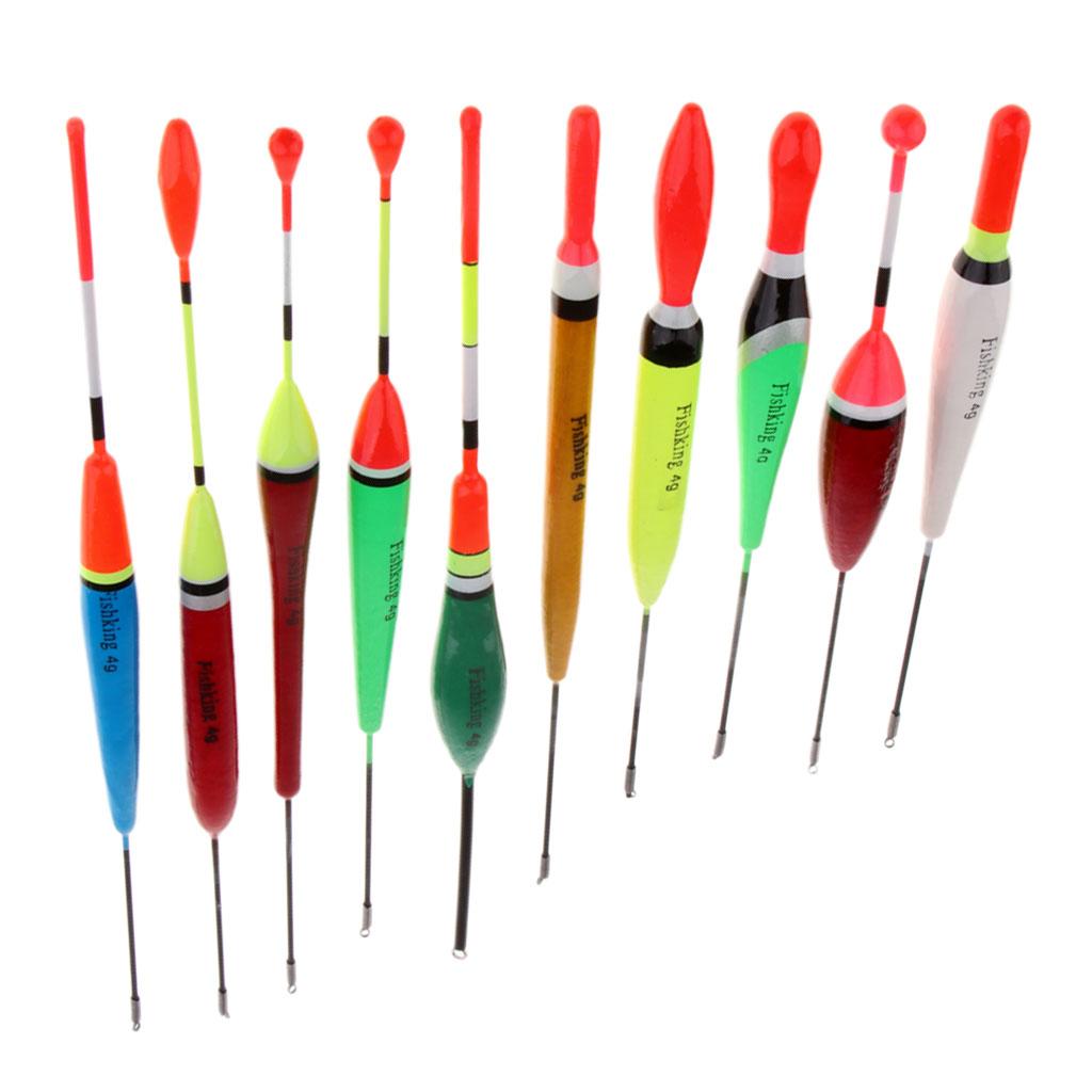 10pcs Fishing Balsa Wood Floats Bobbers Buoy Carp Coarse Fishing Tackle 4g