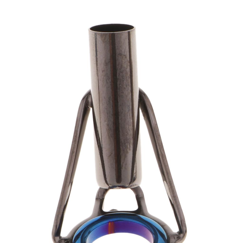 5pcs Fishing Rod Guides Ring Repair Kit Spinning Casting Rod Tip Tops Size 8