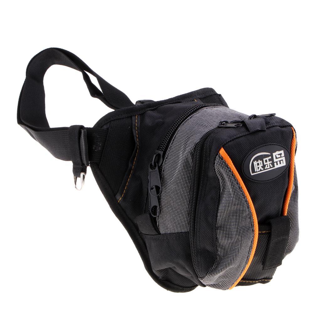 Multifunctional Fishing Tackle Bag Waterproof Waist Pack Shoulder Bag Black