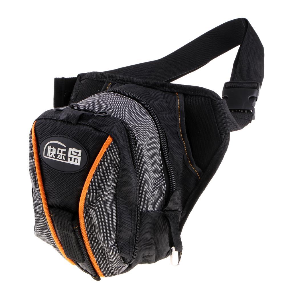 Multifunctional Fishing Tackle Bag Waterproof Waist Pack Shoulder Bag Black