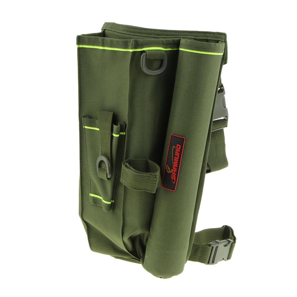 Fishing Waist Carry Bag Leg Pack Lure Rod Tackle Pouch with Box Army Green