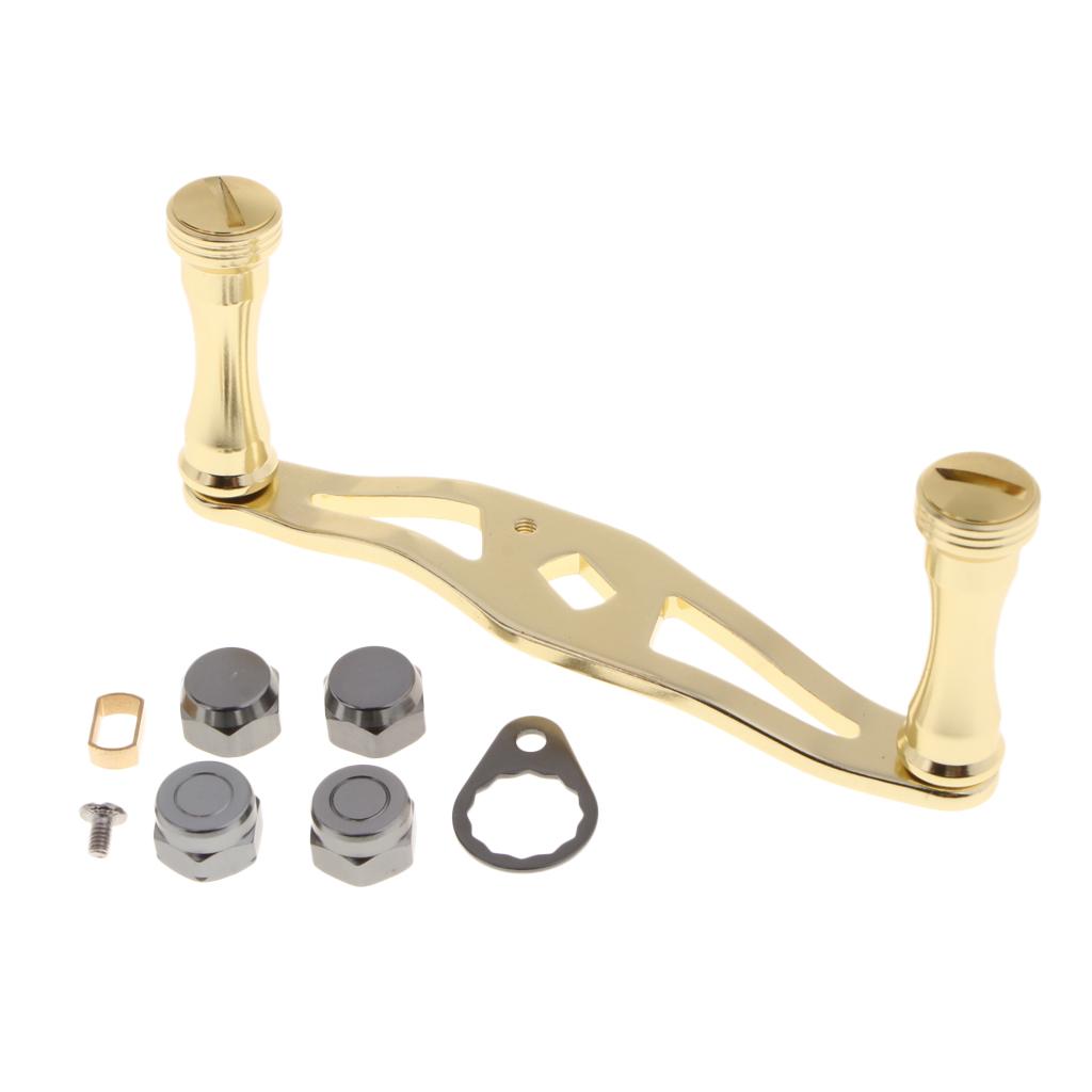 Full Metal Fishing Reel Handle Knob for D/S/A Baitcasting Reels Gold