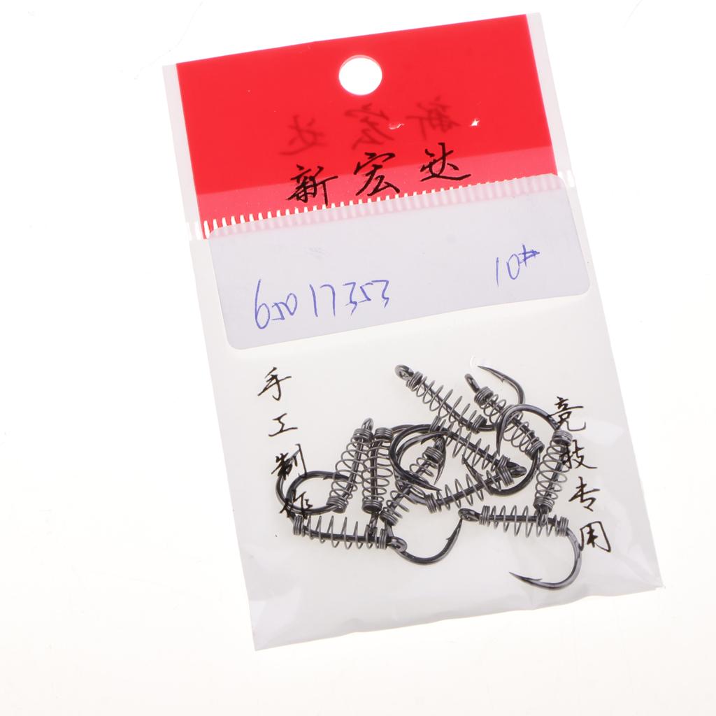 3x10pcs Spring Barbed Fishing Hooks with Hole Carp Jig Fishhook Hook Size 10