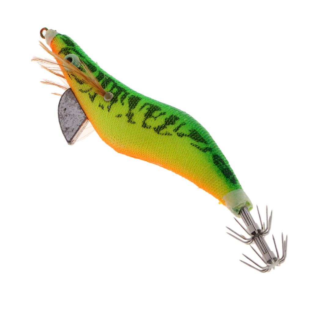3.0# Squid Jigs Luminous Fishing Lures Artificial Baits Shrimp Color A
