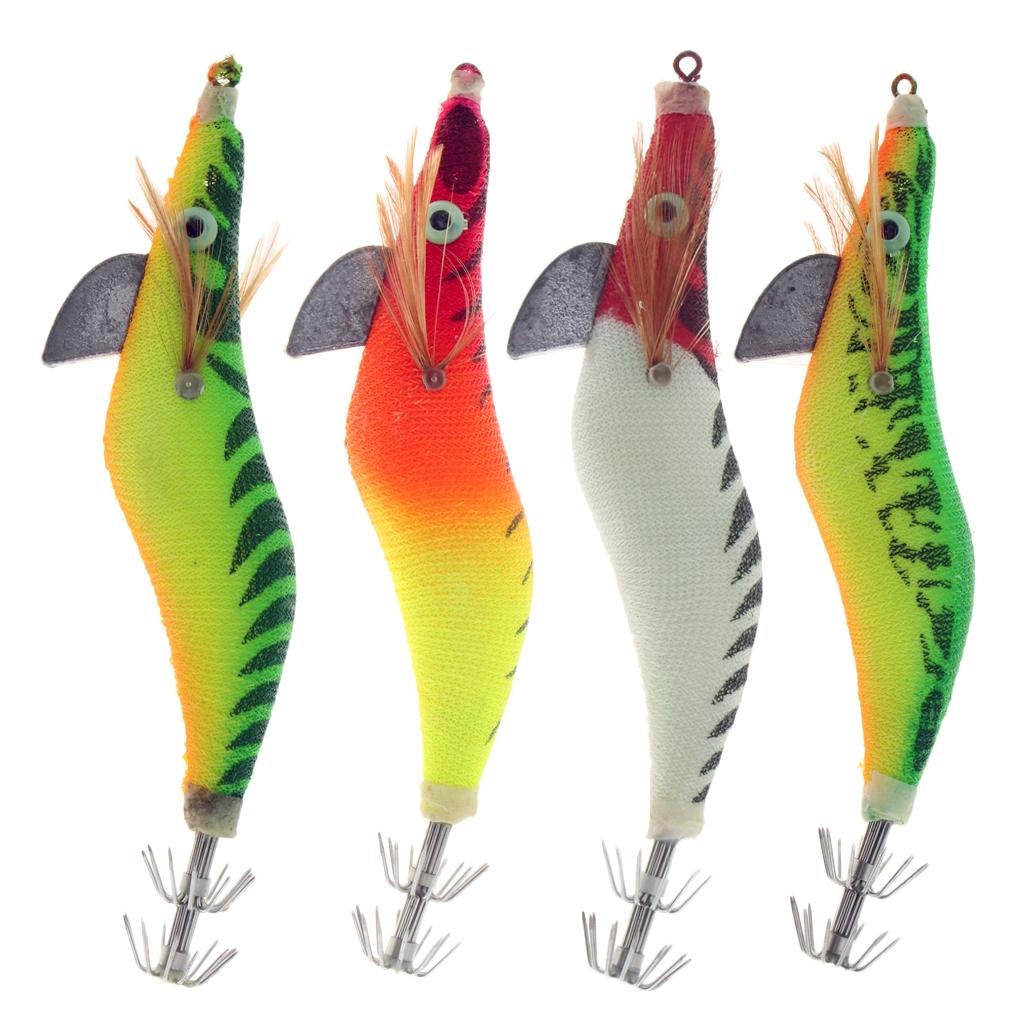 3.0# Squid Jigs Luminous Fishing Lures Artificial Baits Shrimp Color A