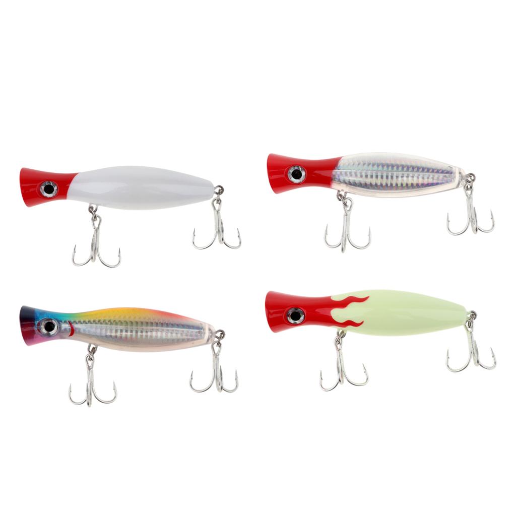 3D Plastic Fishing Lures Crankbaits with Treble Hook Topwater Baits White