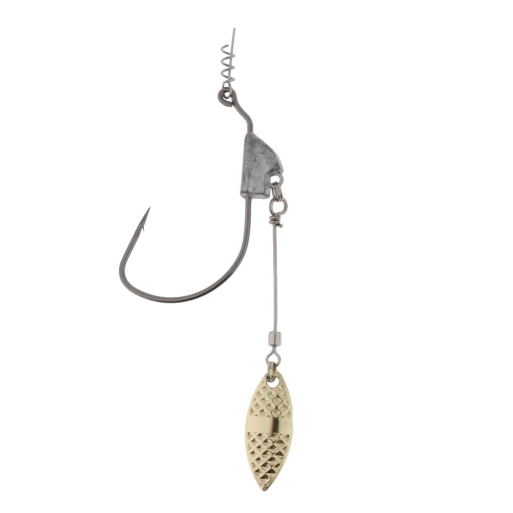 5pcs Weighted Fishing Hooks with Lead Spoon Spring for Swimbaits 7.6g