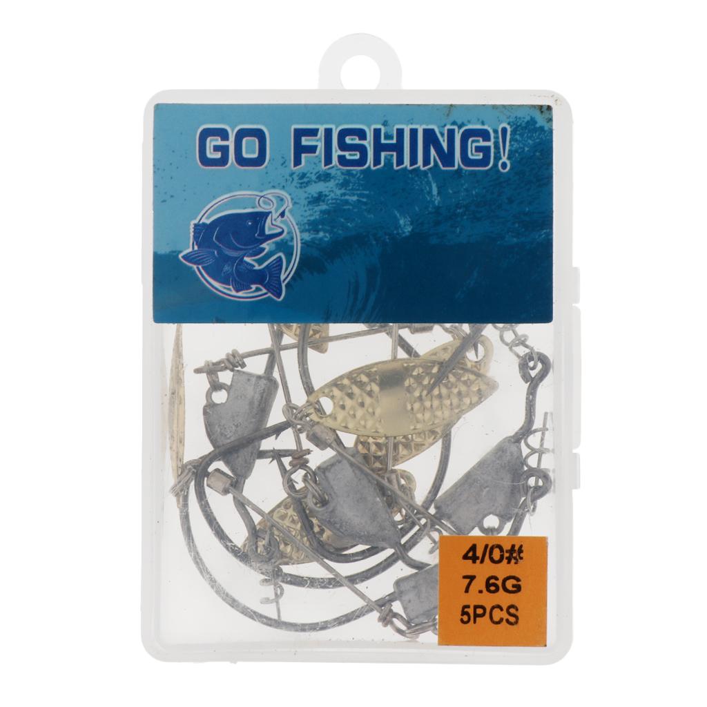 5pcs Weighted Fishing Hooks with Lead Spoon Spring for Swimbaits 7.6g