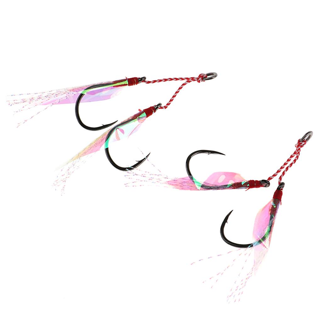 2Pcs Fishing Assist Hooks Carbon Steel Jigging Assist Fishing Hooks 15