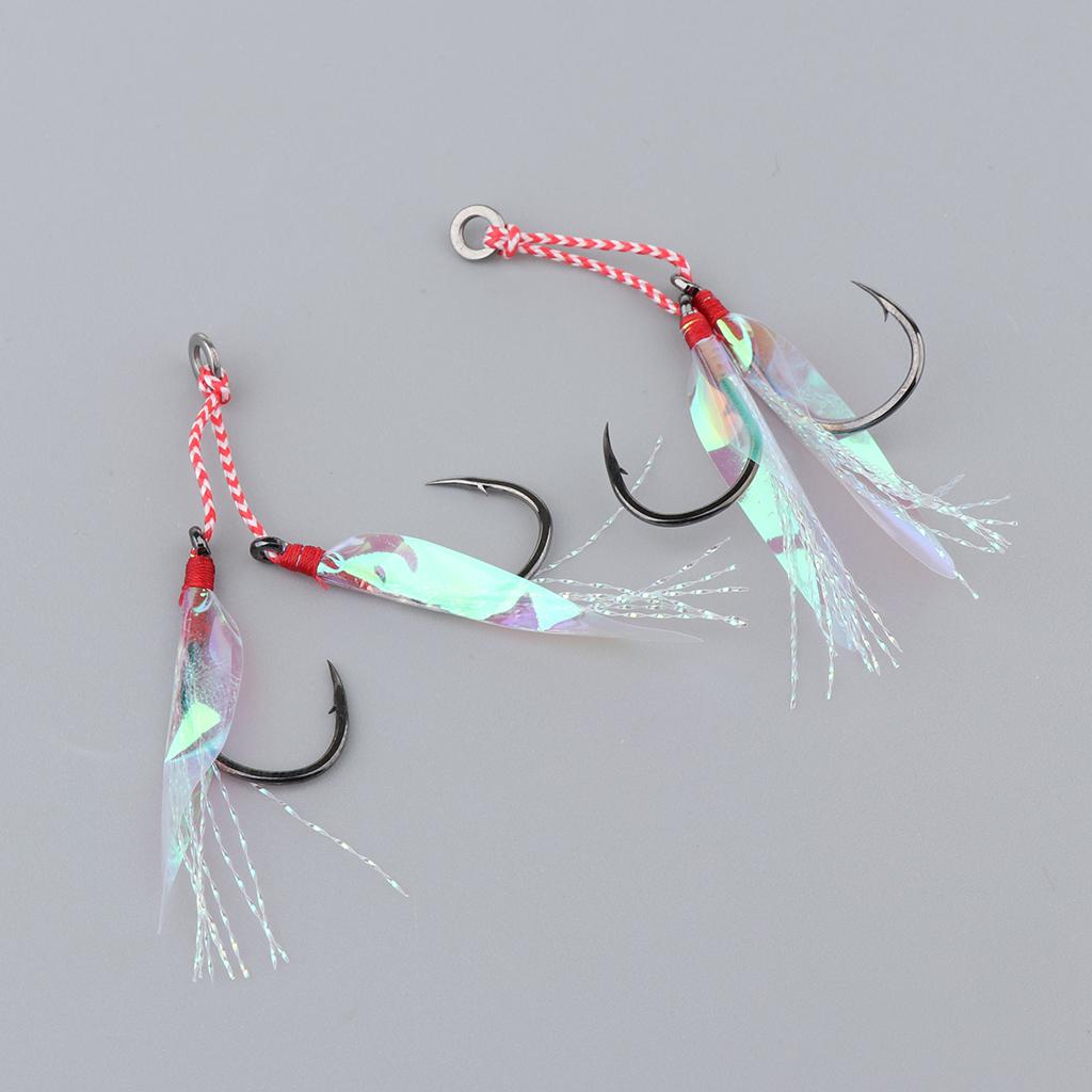 2Pcs Fishing Assist Hooks Carbon Steel Jigging Assist Fishing Hooks 15