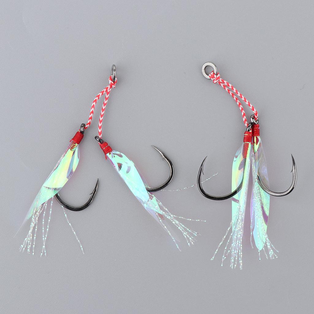 2Pcs Fishing Assist Hooks Carbon Steel Jigging Assist Fishing Hooks 15