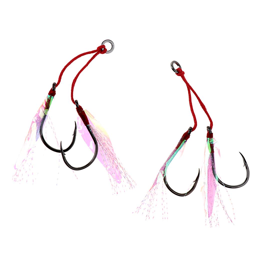 2Pcs Fishing Assist Hooks Carbon Steel Jigging Assist Fishing Hooks 18