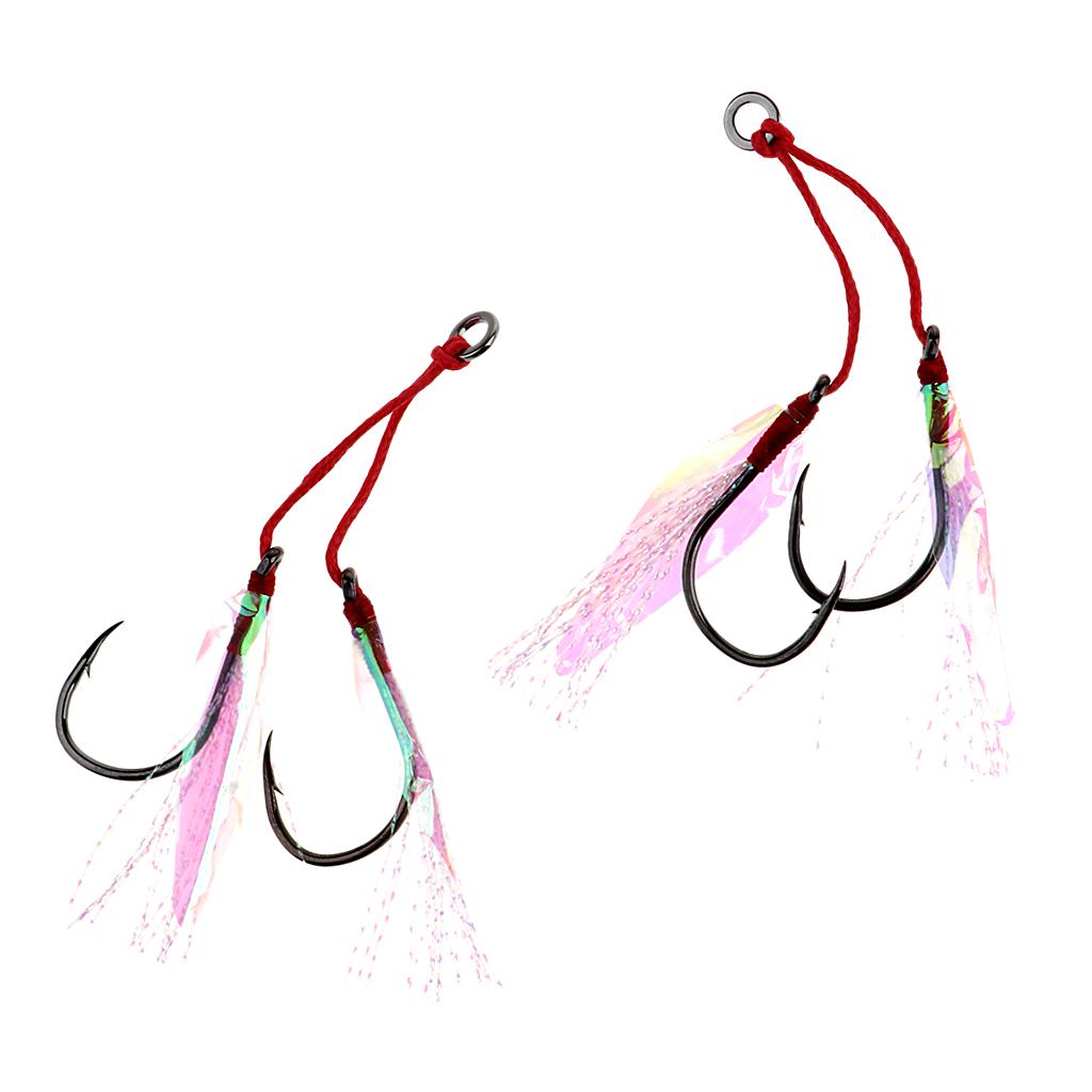 2Pcs Fishing Assist Hooks Carbon Steel Jigging Assist Fishing Hooks 18